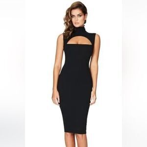 NWT Nookie Manhattan MIDI Black Bodycon Dress XS